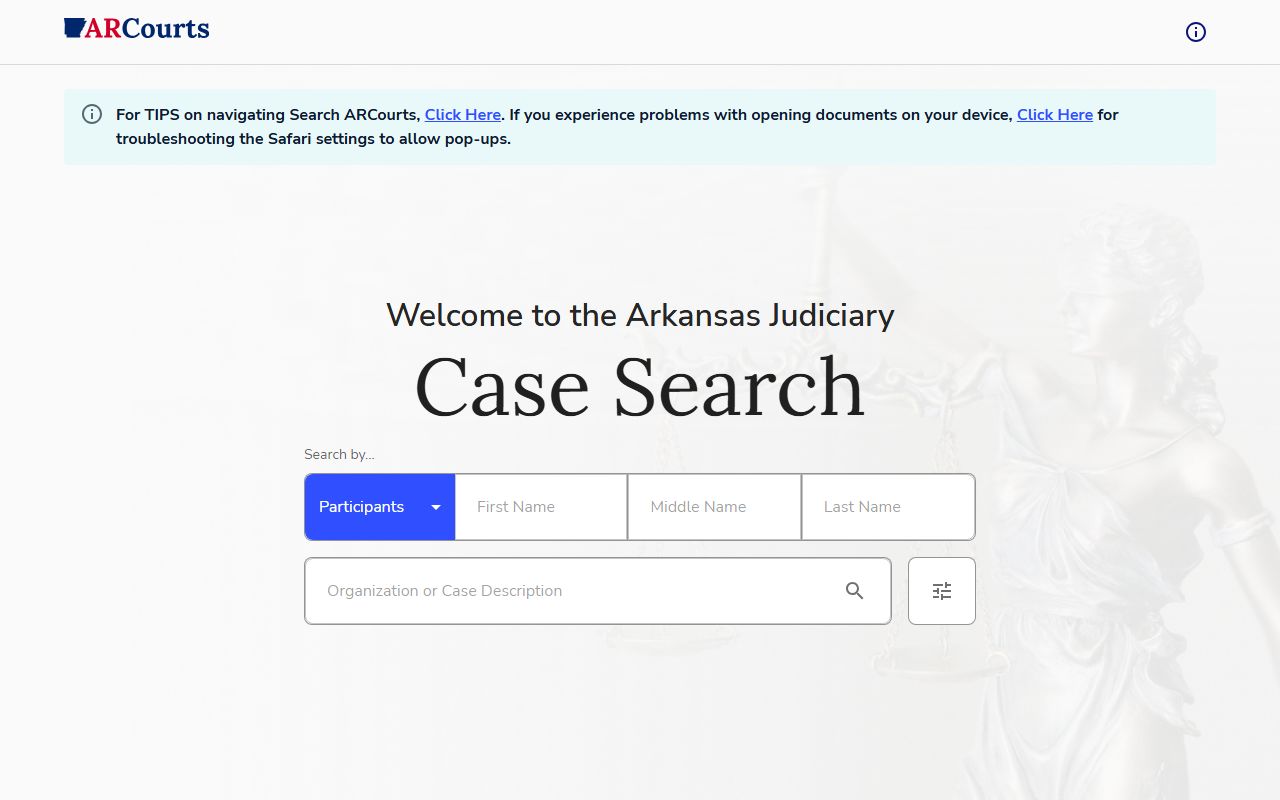 Union County court records after arrest Search ARCourts case lookup