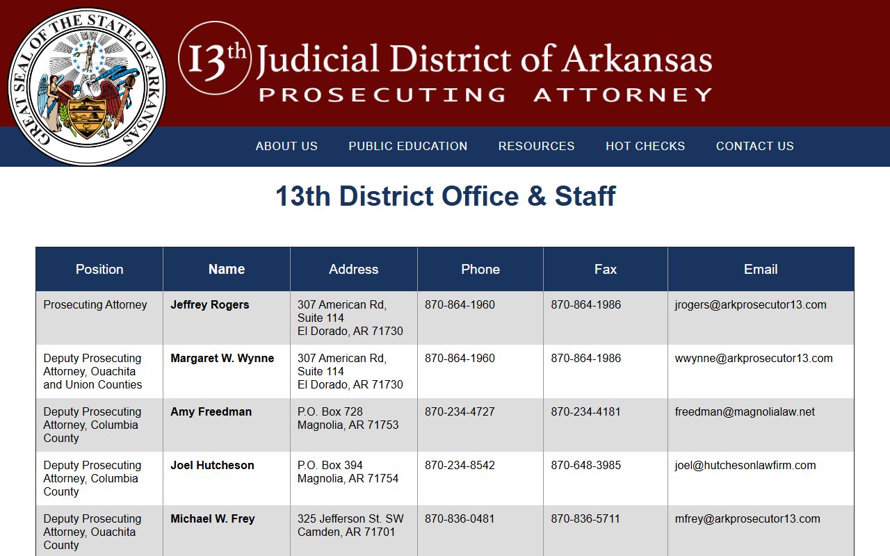Union County prosecutor office staff page for charges filed after arrest